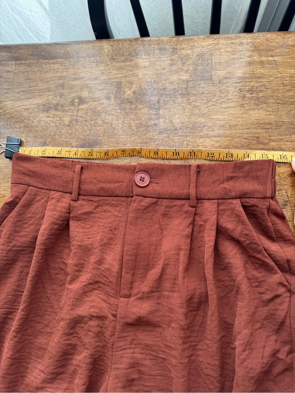 High-Rise Wide Leg Pants in Burnt Rust